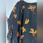 Bel Kazan OS M/L Open Front Fall Leaves Duster Black White Polka Dot Orange Top Size L Photo 3