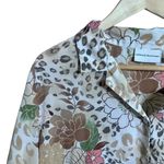 Alfred Dunner Womens Sz 18 Top Floral Jaguar Animal Print Button Up Blouse Photo 3