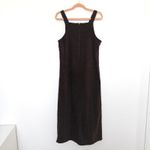 Kathy Ireland 90s Womens Overall Dress Size S Brown Faux Suede Grunge Cottage Photo 3