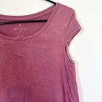 American Eagle Maroon High Low Short Sleeve Soft & Sexy Shirt - Small Photo 3