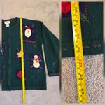 Talbots 100% Lambswool Vintage Christmas Santa Holiday Cardigan Sweater Size M Photo 6