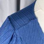 O'Neill  Hilda Blue Puff Sleeve Textured Wrap Front Crop Top Size‎ Large New Photo 2