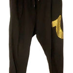 True Religion  Medium Heather Black Gold Logo‎ Jogger Pants Loungewear Sweatpants Photo 0