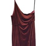 After Six NWT  One Shoulder Spaghetti Strap Velvet Maxi Gown Dress 24 Auburn Moon Photo 2