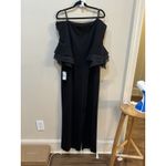 Adrianna Papell AP1E209617 Flounce Sleeve Jumpsuit Black Size 14 Party Cocktail Photo 12