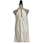 Xtraordinary Womens Eyelet Scalloped White Mini Crochet Dress Classic Preppy L Photo 3