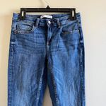 ZARA NWT MID-RISE SKINNY JEANS RAW HEM ZIP CUFFS WOMENS SIZE 4 BLUE Photo 4