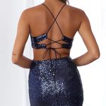 Hello Molly Navy Blue Sequin Mini Dress Photo 1