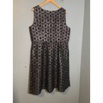 Talbots NWT  Black Metallic Silver Daisy A Line Pleated Tank Dress Party Size 18 Photo 4