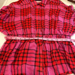 Free People  pacific dawn red plaid button down shirt s Photo 14