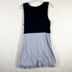 Crown & Ivy Crown Ivy Size Small Dress Sleeveless Navy Blue Pinstripe Scalloped Mini 1584‎ Photo 1
