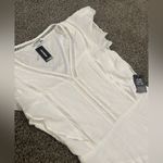 EXPRESS NWT  White Mini Ruffle Flow Flutter Sleeve Fit And Flare Dress Photo 1