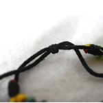 Vintage Reggae Island Vibe Multi Color Peace Black Cord Adjustable Bracelet Photo 2