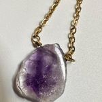 Luna Norte Raw amethyst gold plated pendant necklace Purple Photo 8