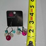 Paparazzi 💙 NWT  Silver Dangle Earrings Pink / White / Blue Iridescent Accent Photo 1
