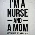 Instant Message Womens T Shirt Top Casual Nurse Mom Graphic Print White Medium Photo 1