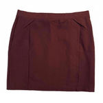 Mario Serrani  Italy Skirt Size XL Extra Large Mini Burgundy Maroon Rayon Nylon Photo 0