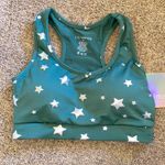 NWT Star Patterned Sports Bra Green Size M Photo 1