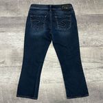 Silver Jeans Silver Aiko Kick Flare Dark Wash Crop Capri Jean Women 27 (30X22) Low Rise Denim Photo 4