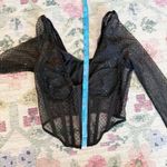 B Tempted Womens Corset Sz Medium Fairy Whimsigoth Sheer Dark Long Sleeve Top Black Photo 6