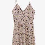 ZARA  Yellow Floral Draped Satin Effect Mini Dress Size L NWT New With Tags Photo 4