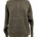 Outdoor Voices  Vine MegaFleece 1/2 Zip Wool Blend Pullover Hoodie Olive Green S Photo 0
