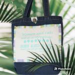 Funny White on Blue Denim Pet Lover Open Top Unlined Tote Bag NEW Photo 1