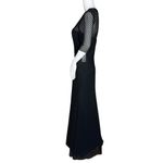 Vera Wang  Dress Women 6 Black Elbow Sleeve Waffle Lace Neutral Minimalist Formal Photo 2