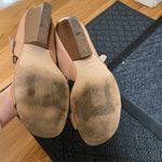 Nine West Gadele Nude Side Buckle Leather Wedge Open Toe Sandals Heels Size 6 Photo 3