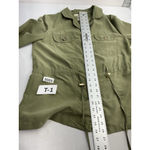 Requirements Womans  Jacket Small Green Button Up Draw String Waist Photo 5