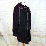 LA De DA Velvet Cinch Waist Jacket Women M Red Relaxed Zip Whimsigoth Fairy Size M Photo 3