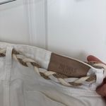 ZARA  White Jean Embroidered Shorts Braided Belt 6 Photo 4