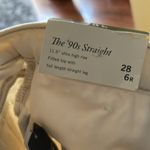 Abercrombie & Fitch A+F Ultra High Rise Off White Cream Split Hem 90’s Straight Jean Photo 4