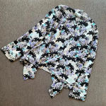 ASTR Floral Open Front Lightweight Cardigan Small Photo 4