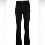 Maje  Flare High Rise Jeans Front Patch Pocket Jeans Black Photo 4