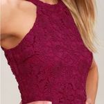 Lulus NWT Love Poem Magenta Lace Halter Mini Dress size Large Photo 5