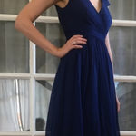 J.Crew NEW! Mirabelle Navy Blue 100% Silk Chiffon Dress Size 16 Photo 0