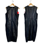 Spanx NWT  Leather-Like Combo Fitted Sheath Dress Womens Medium Luxe Black 20393R Photo 3