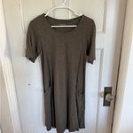Eileen Fisher  olive green hemp cotton shirt dress size small petite Photo 1