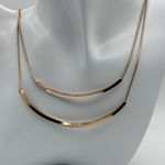 The Limited  Rose Gold Layered Double Curved Bar Necklace Photo 0