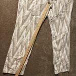 Chico's  Jeans Womens 1.5 M/L Platinum Denim Beige Zig Zag Pattern High Rise Pants Photo 3