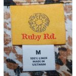 Ruby Rd . Size M Linen Lightweight Shacket Jacket Button Front Brown & Black Casual Photo 8