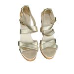Cole Haan METALLIC GOLDTONE WEDGE STRAPPY PLATFORM SHOES 9 Photo 1