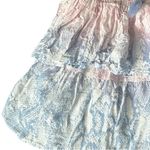 Surf Gypsy Ombre blue pink white snakeskin ruffle smocked pullon mini skirt M Photo 5