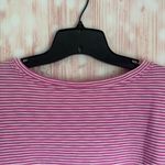 Soft Surroundings  Coco Purple Striped Ruffle Hem T Shirt Photo 9