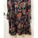 Hutch Tisha Ruched Maxi Dress Black Floral Multi Size 10 NWT Tiered Skirt w Slit Photo 6