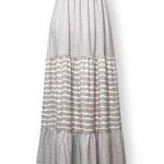 Beige & White Tiered Maxi Dress Sz Small Photo 0