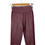 Paige  Paloma Genuine Leather Panel Paloma Leggings Pants Burgundy Small Photo 10