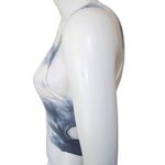 Don't Ask Why White & Blue Tie Dye Side Cut-Out Tank Top (OS) Photo 2