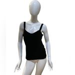 Johnny Was Jason Wu Collection Black Drape Scoop Neck Velvet like Sleeveless Top Medium Photo 1